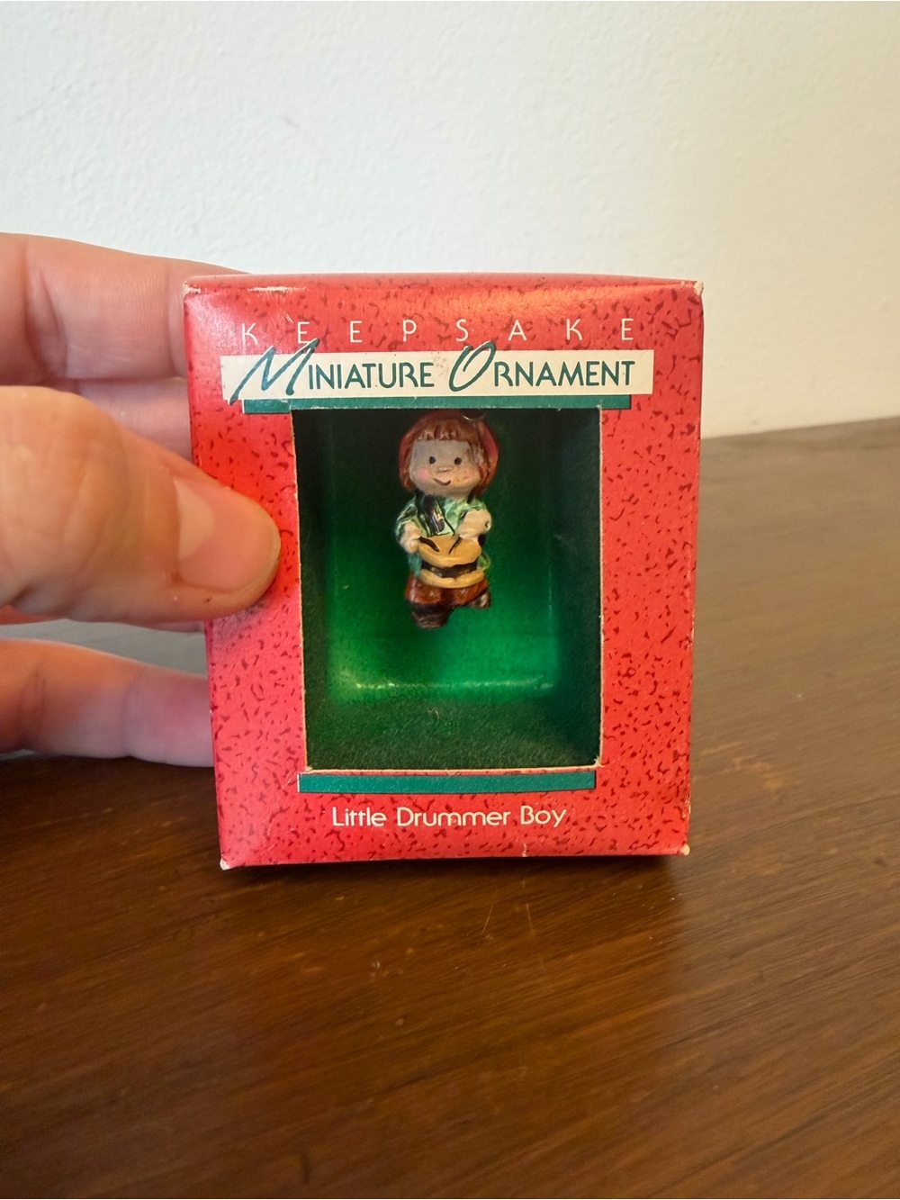 Vintage Hallmark Keepsake Miniature Ornament Little Drummer Boy - Red & Green